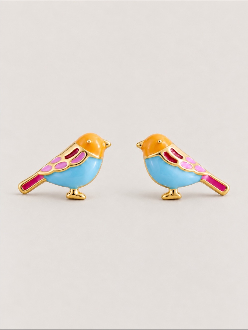 New! Blue Bird Colorful Post Earrings NWOT 3023